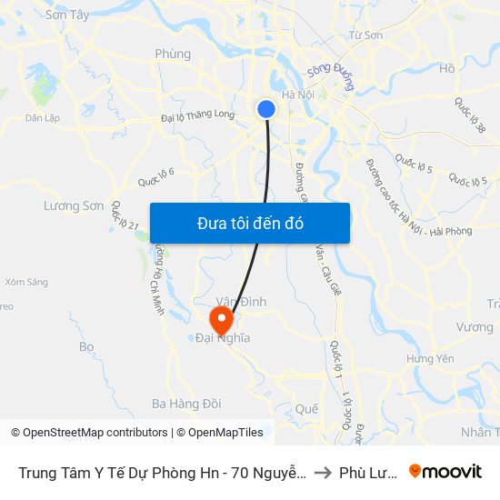 Trung Tâm Y Tế Dự Phòng Hn - 70 Nguyễn Chí Thanh to Phù Lưu Tế map