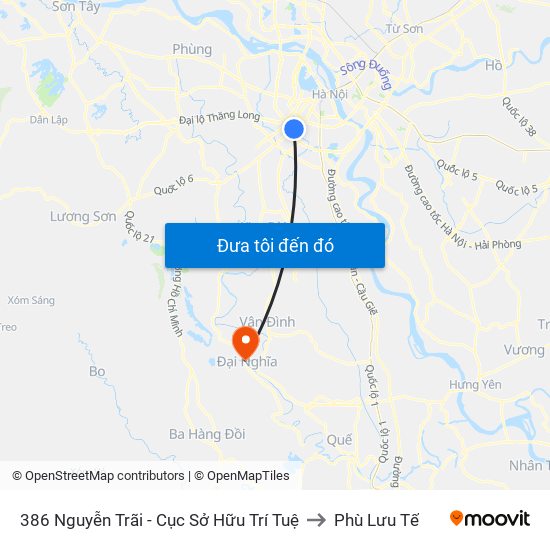 386 Nguyễn Trãi - Cục Sở Hữu Trí Tuệ to Phù Lưu Tế map