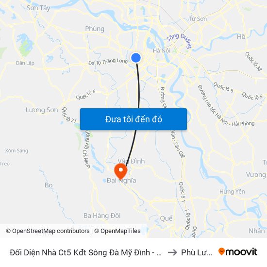 Đối Diện Nhà Ct5 Kđt Sông Đà Mỹ Đình - Phạm Hùng to Phù Lưu Tế map