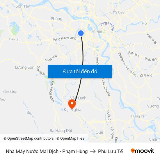 Nhà Máy Nước Mai Dịch - Phạm Hùng to Phù Lưu Tế map