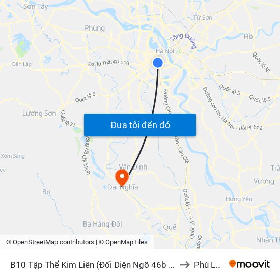 B10 Tập Thể Kim Liên (Đối Diện Ngõ 46b Phạm Ngọc Thạch) to Phù Lưu Tế map