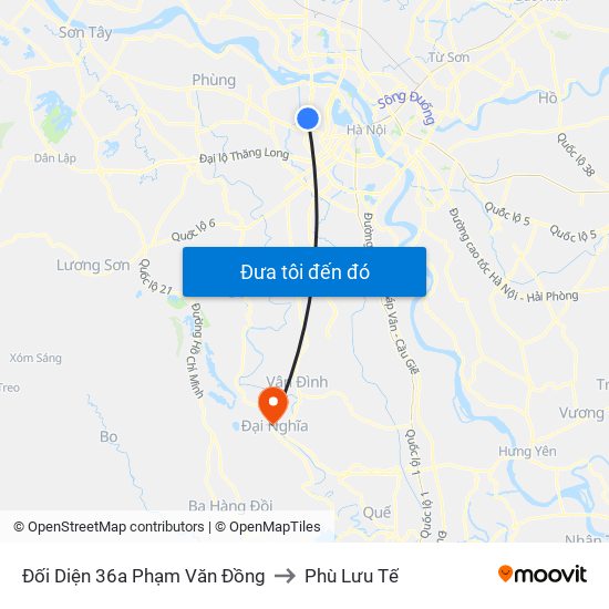 Đối Diện 36a Phạm Văn Đồng to Phù Lưu Tế map