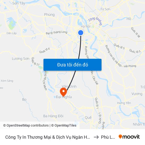 Công Ty In Thương Mại & Dịch Vụ Ngân Hàng - Số 10 Chùa Bộc to Phù Lưu Tế map