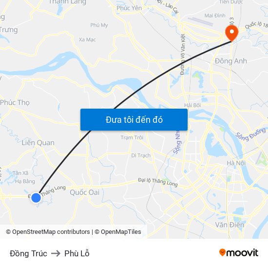 Đồng Trúc to Phù Lỗ map