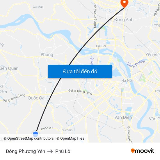 Đông Phương Yên to Phù Lỗ map