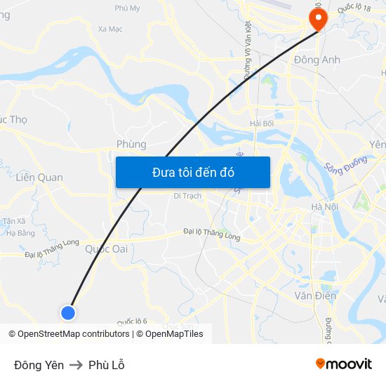 Đông Yên to Phù Lỗ map