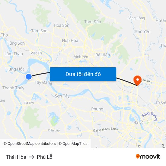 Thái Hòa to Phù Lỗ map