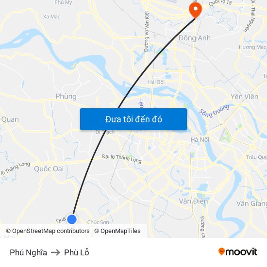 Phú Nghĩa to Phù Lỗ map