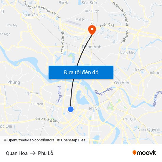 Quan Hoa to Phù Lỗ map