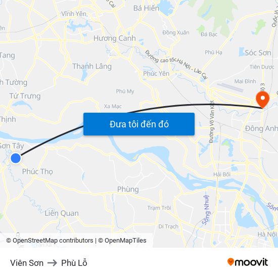 Viên Sơn to Phù Lỗ map