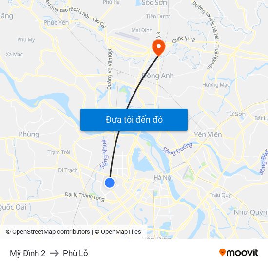 Mỹ Đình 2 to Phù Lỗ map