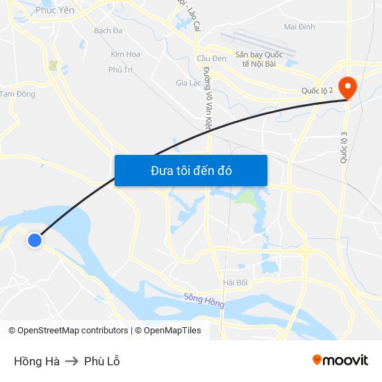 Hồng Hà to Phù Lỗ map