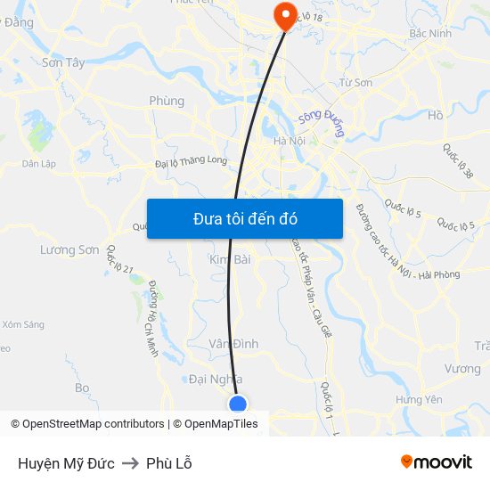 Huyện Mỹ Đức to Phù Lỗ map