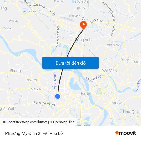 Phường Mỹ Đình 2 to Phù Lỗ map