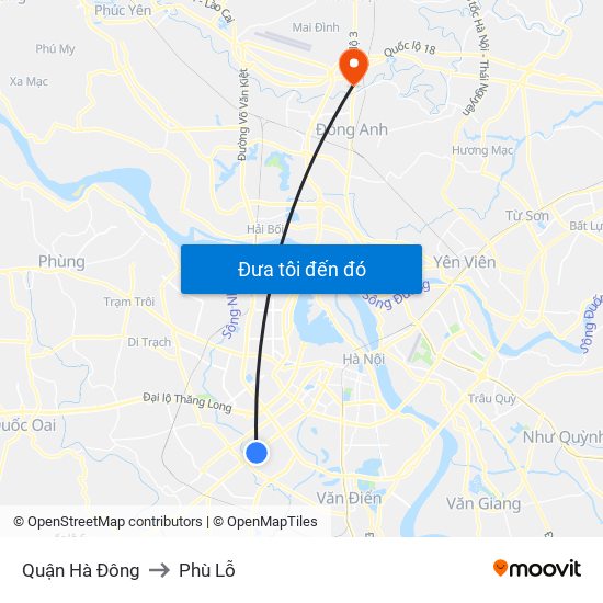 Quận Hà Đông to Phù Lỗ map