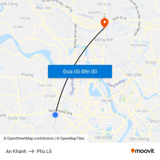 An Khánh to Phù Lỗ map