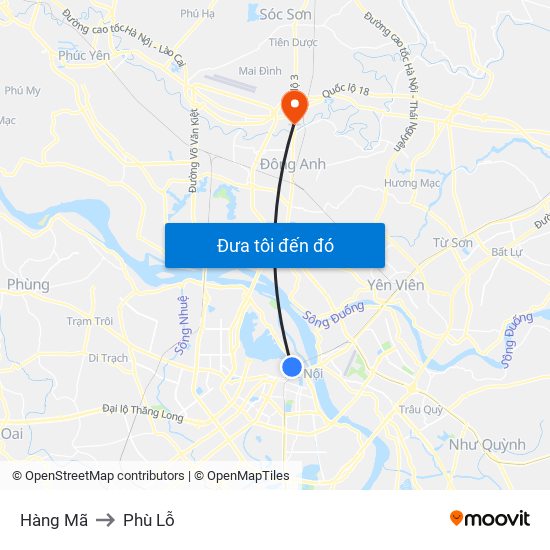 Hàng Mã to Phù Lỗ map