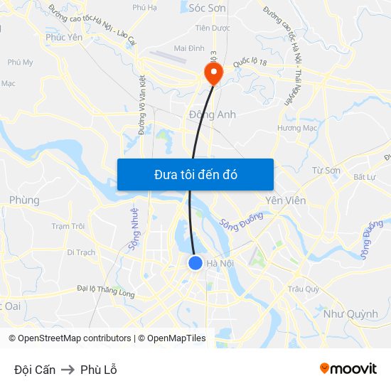 Đội Cấn to Phù Lỗ map