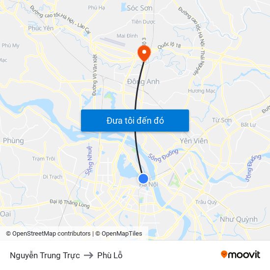 Nguyễn Trung Trực to Phù Lỗ map