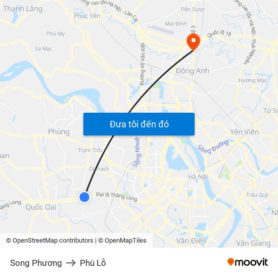 Song Phương to Phù Lỗ map