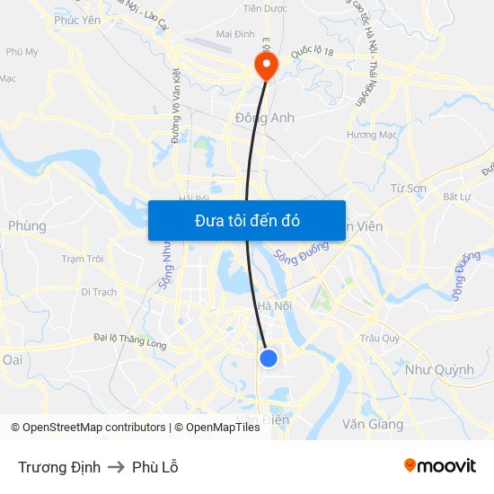 Trương Định to Phù Lỗ map