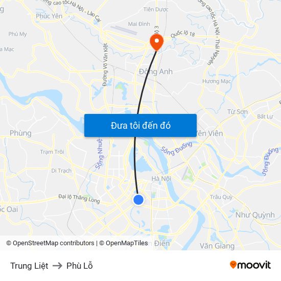 Trung Liệt to Phù Lỗ map