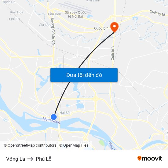 Võng La to Phù Lỗ map