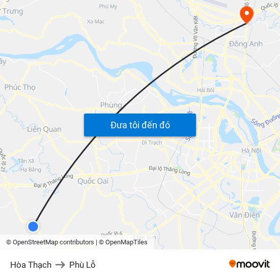 Hòa Thạch to Phù Lỗ map