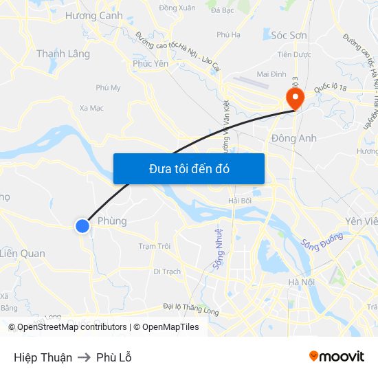 Hiệp Thuận to Phù Lỗ map