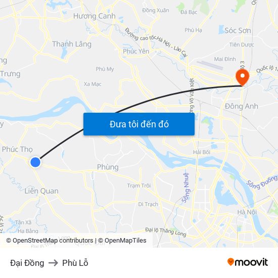 Đại Đồng to Phù Lỗ map