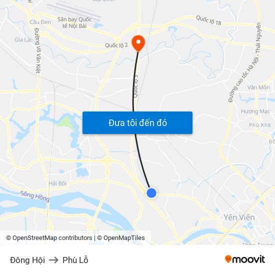 Đông Hội to Phù Lỗ map