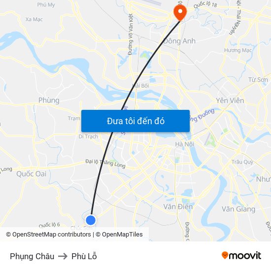 Phụng Châu to Phù Lỗ map