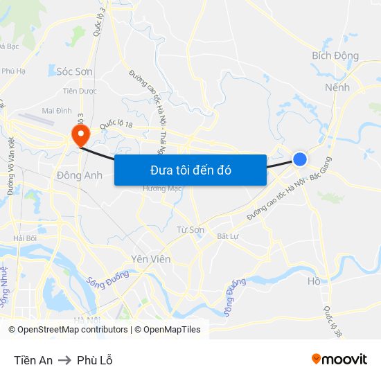Tiền An to Phù Lỗ map