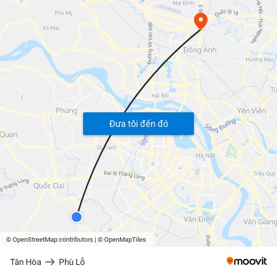 Tân Hòa to Phù Lỗ map