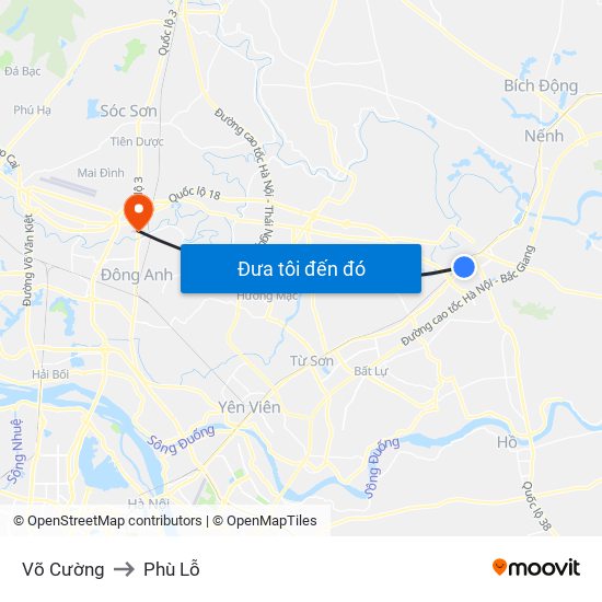 Võ Cường to Phù Lỗ map