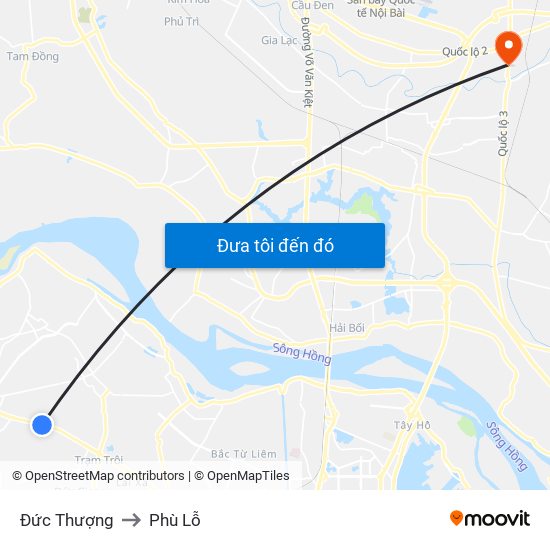 Đức Thượng to Phù Lỗ map