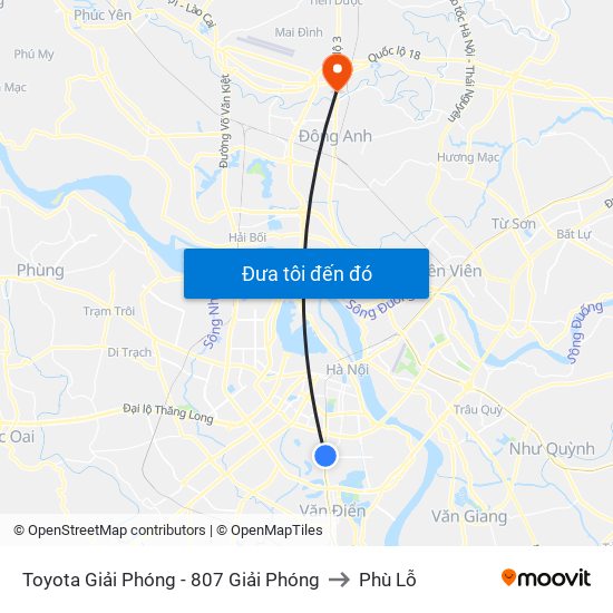 Toyota Giải Phóng - 807 Giải Phóng to Phù Lỗ map