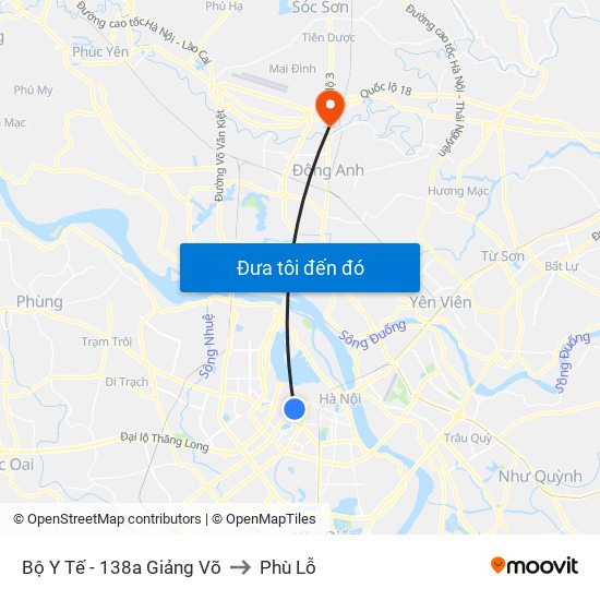 Bộ Y Tế - 138a Giảng Võ to Phù Lỗ map