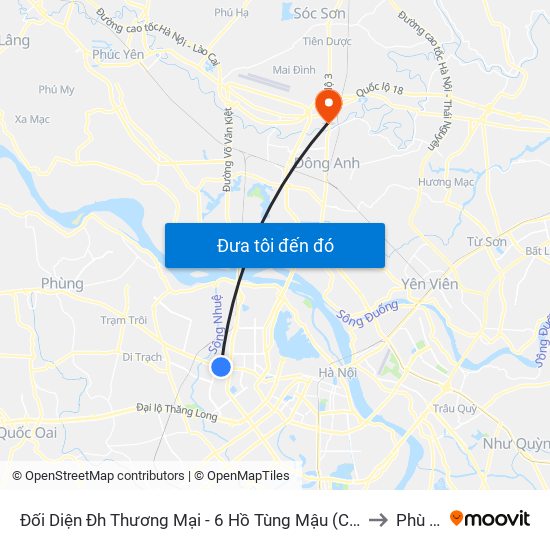 Đối Diện Đh Thương Mại - 6 Hồ Tùng Mậu (Cột Sau) to Phù Lỗ map