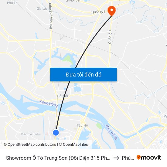 Showroom Ô Tô Trung Sơn (Đối Diện 315 Phạm Văn Đồng) to Phù Lỗ map