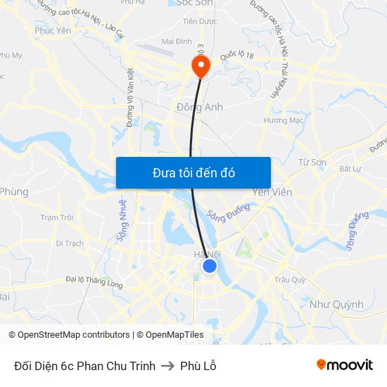 Đối Diện 6c Phan Chu Trinh to Phù Lỗ map