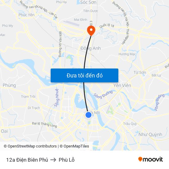 12a Điện Biên Phủ to Phù Lỗ map
