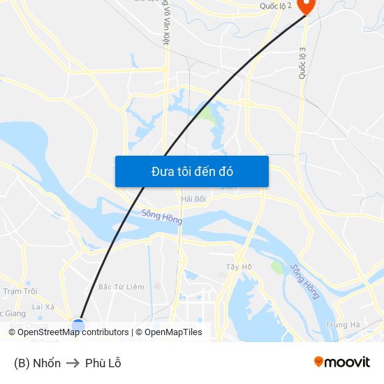 (B) Nhổn to Phù Lỗ map
