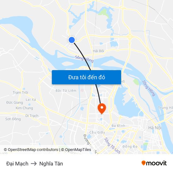 Đại Mạch to Nghĩa Tân map