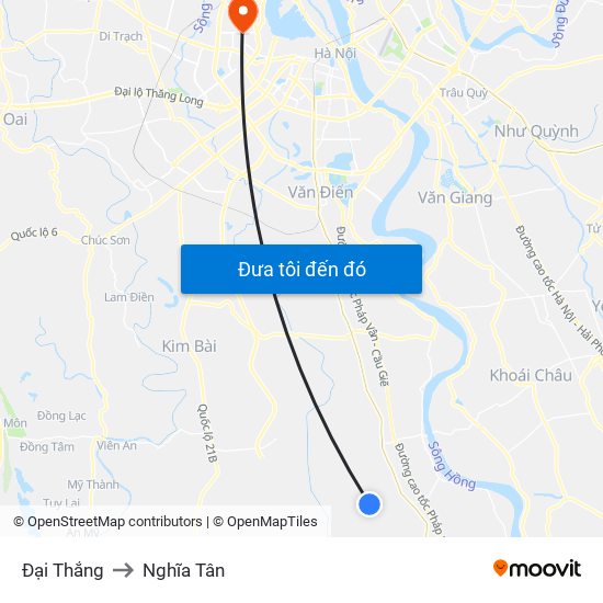 Đại Thắng to Nghĩa Tân map