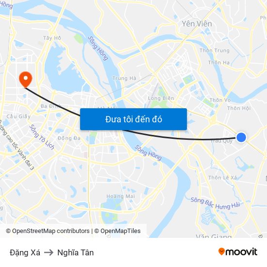 Đặng Xá to Nghĩa Tân map