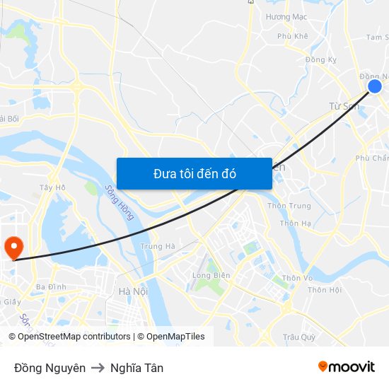 Đồng Nguyên to Nghĩa Tân map