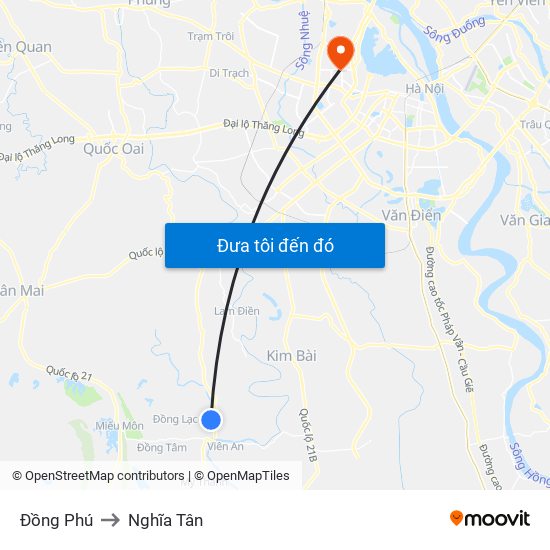 Đồng Phú to Nghĩa Tân map