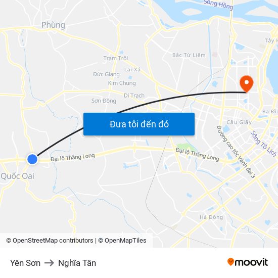 Yên Sơn to Nghĩa Tân map