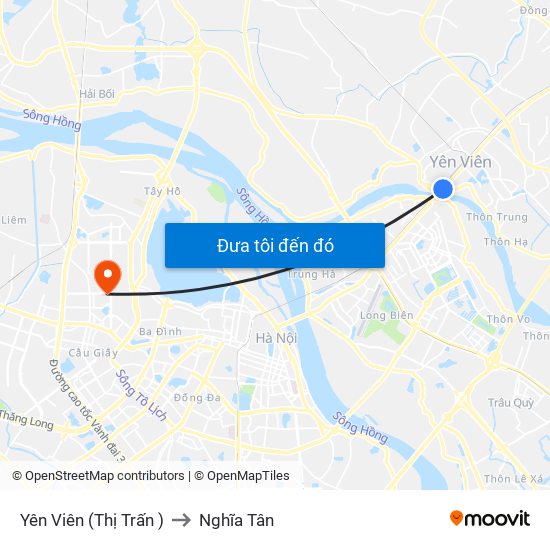 Yên Viên (Thị Trấn ) to Nghĩa Tân map